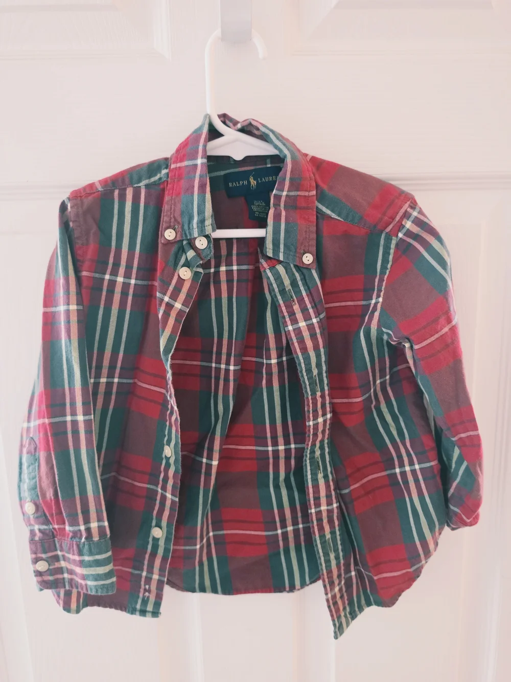 Ralph Lauren Red & Green Plaid Kids Button-Down Shirt